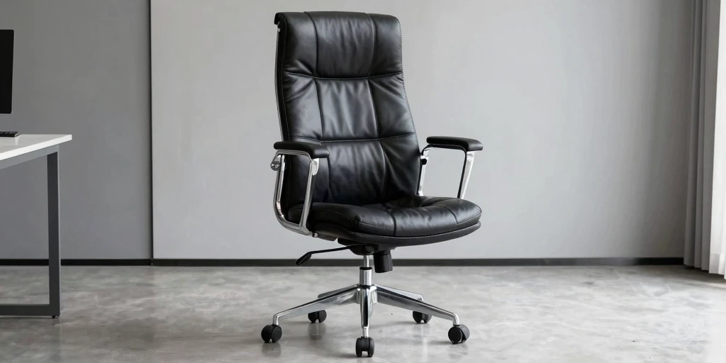 Executive ergonomic chair with premium leather upholstery